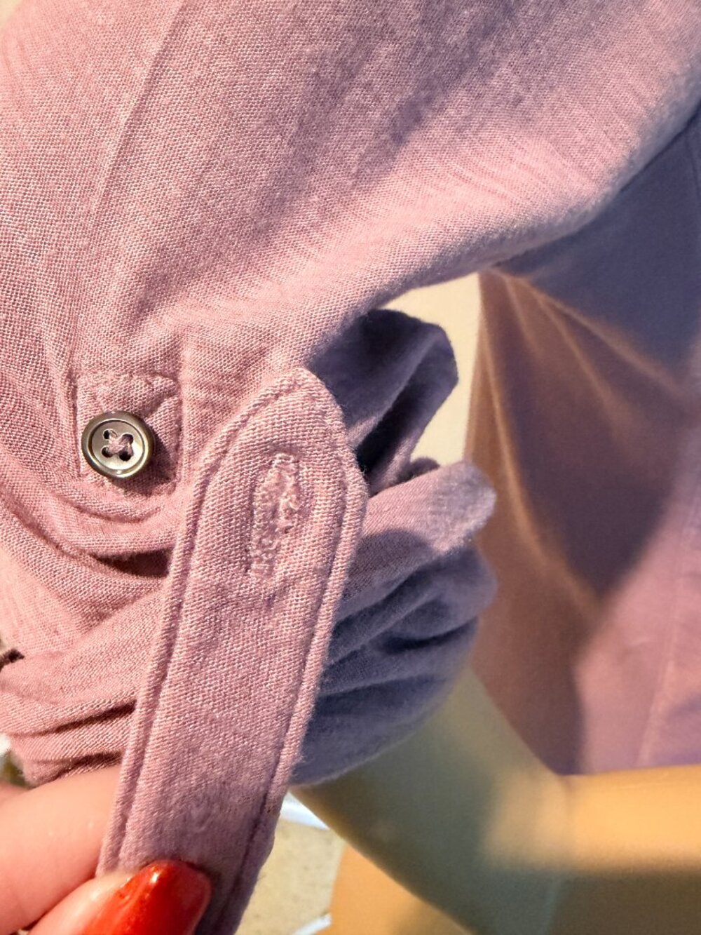 Purple Contrast Ribbed Surplus Shirt - Picture 12 of 16